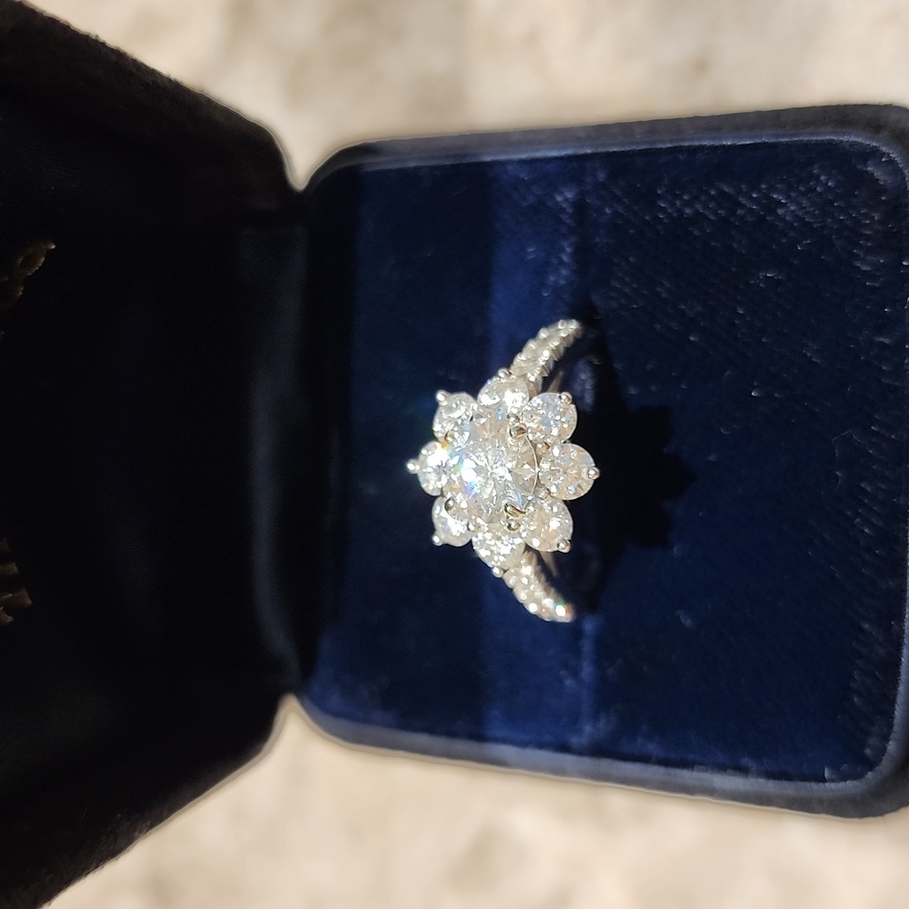 Harry Winston diamond ring sunflower collection engagement platinum D VS1 size 4 - Picture 15 of 15